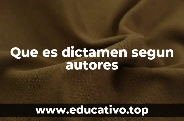 Que es dictamen segun autores