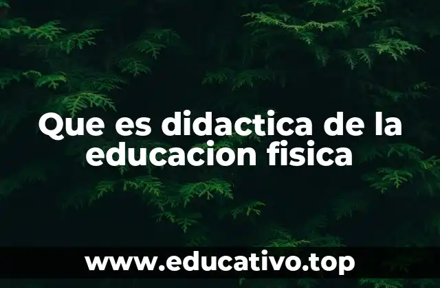 Que es didactica de la educacion fisica