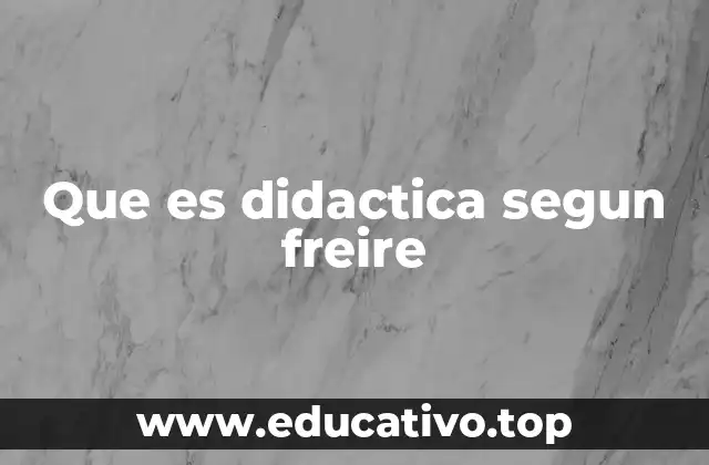 Que es didactica segun freire