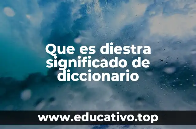 Que es diestra significado de diccionario