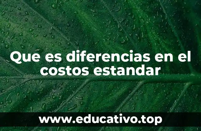 Que es diferencias en el costos estandar