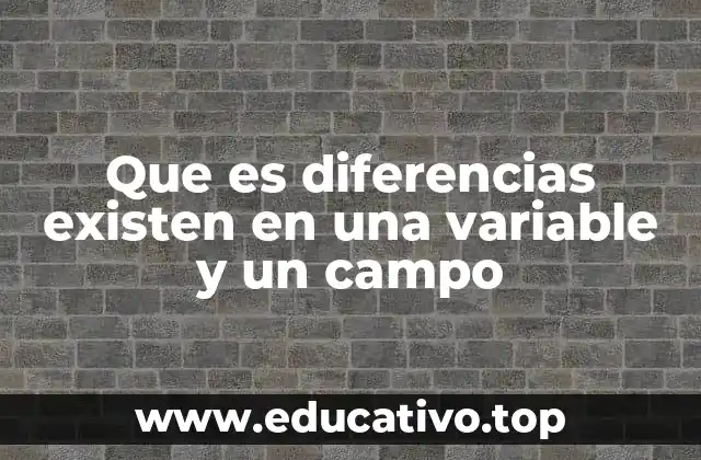Que es diferencias existen en una variable y un campo
