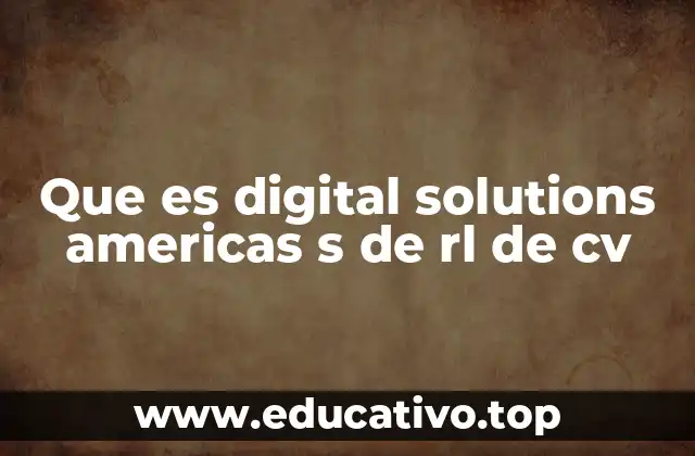 Que es digital solutions americas s de rl de cv