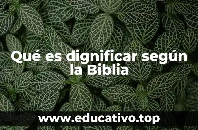 Qué es dignificar según la Biblia