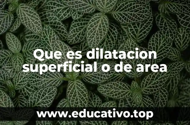 Que es dilatacion superficial o de area