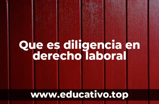 Que es diligencia en derecho laboral