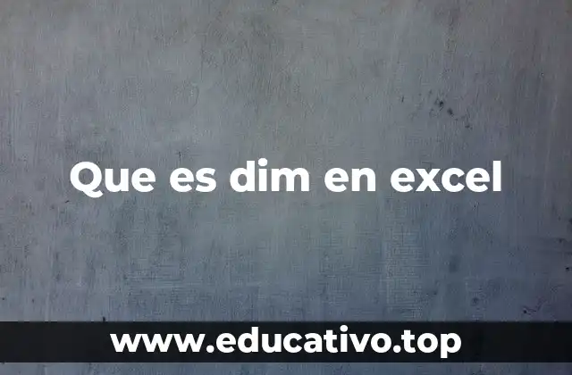 Que es dim en excel