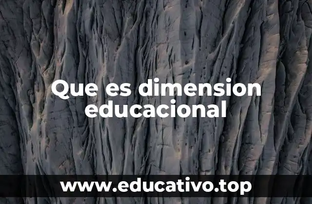 Que es dimension educacional