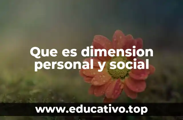 Que es dimension personal y social