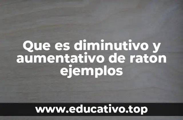 Que es diminutivo y aumentativo de raton ejemplos