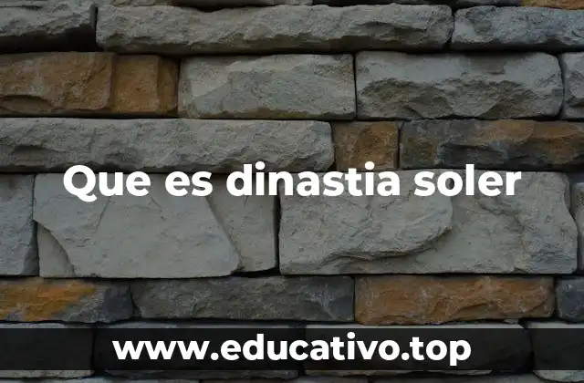 Que es dinastia soler