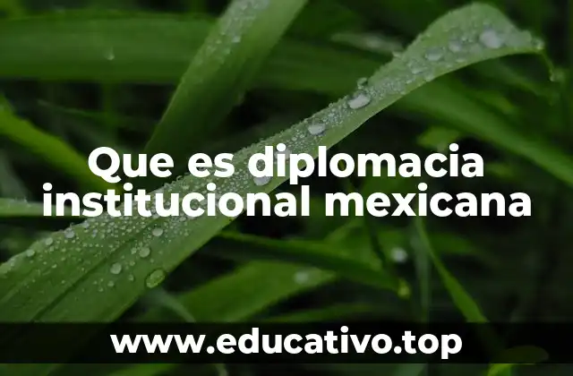 Que es diplomacia institucional mexicana