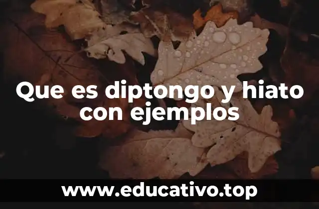 Que es diptongo y hiato con ejemplos