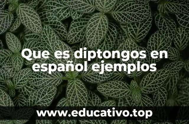 Que es diptongos en español ejemplos