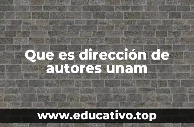 Que es dirección de autores unam