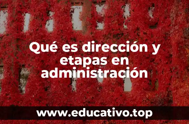 Qué es dirección y etapas en administración