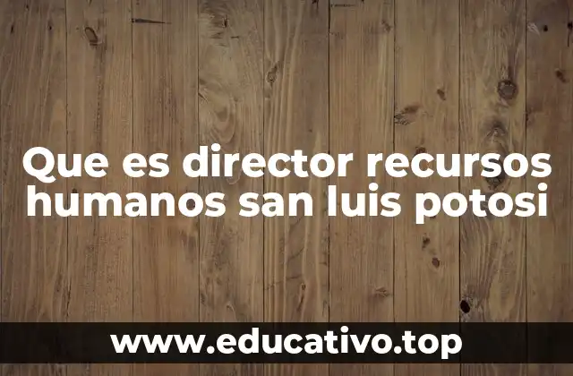 Que es director recursos humanos san luis potosi