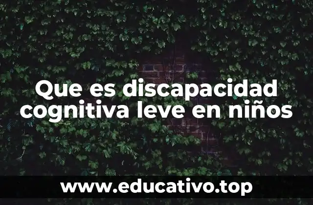 Que es discapacidad cognitiva leve en niños