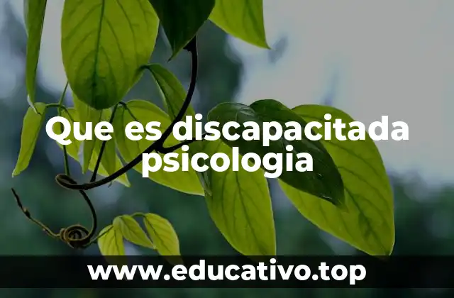 Que es discapacitada psicologia