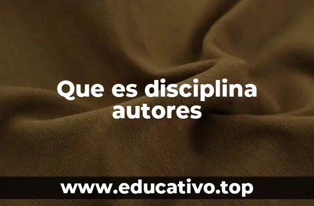 Que es disciplina autores