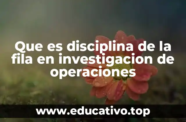 Que es disciplina de la fila en investigacion de operaciones