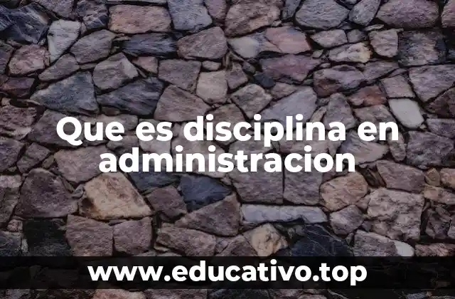 Que es disciplina en administracion