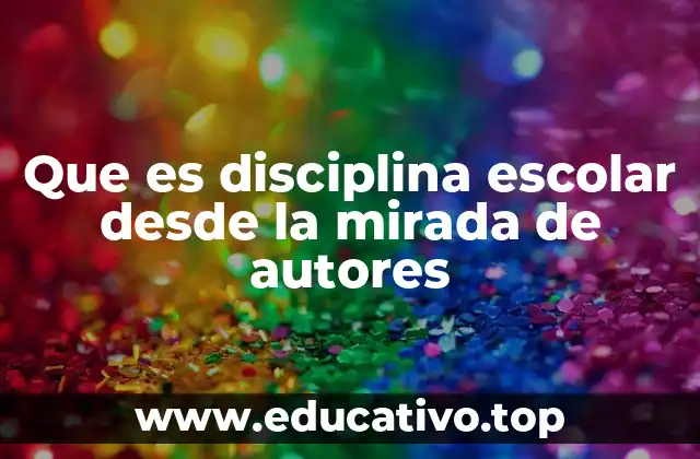 Que es disciplina escolar desde la mirada de autores