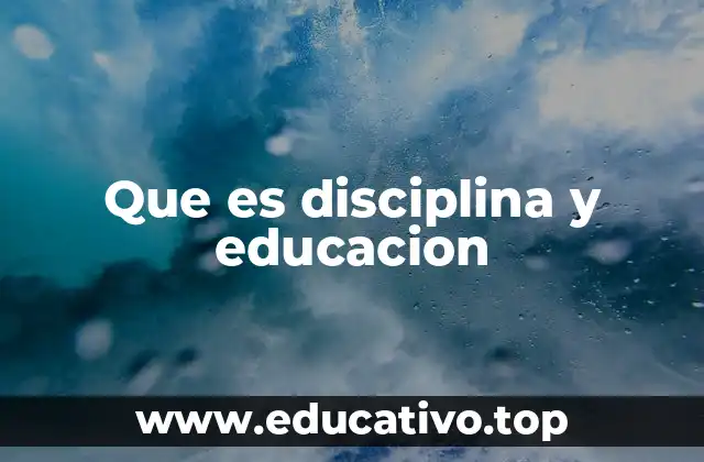 Que es disciplina y educacion