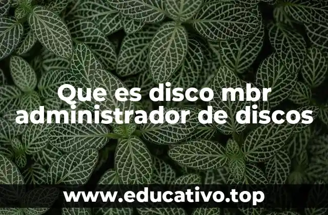 Que es disco mbr administrador de discos