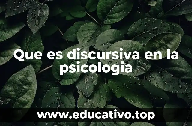 Que es discursiva en la psicologia