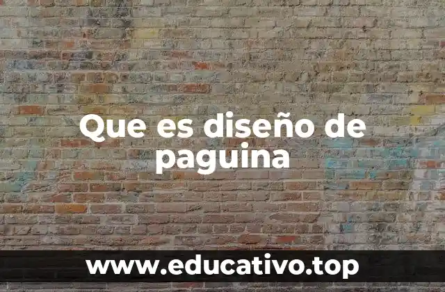 Que es diseño de paguina