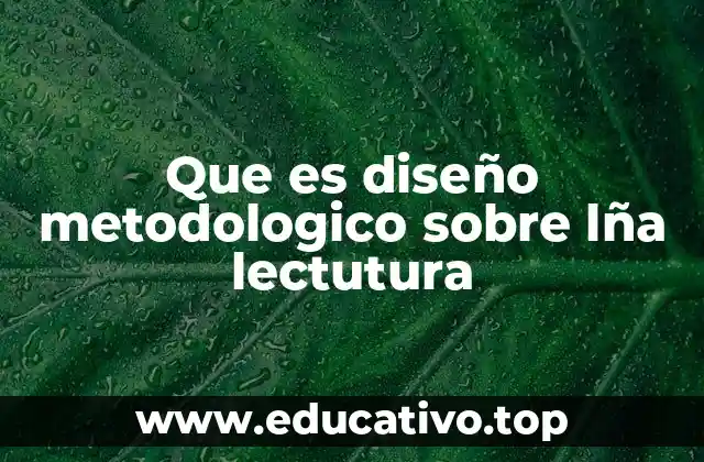 Que es diseño metodologico sobre lña lectutura
