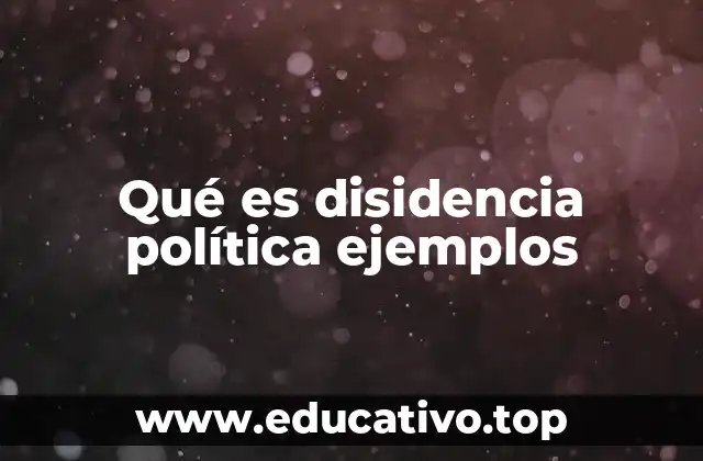 Qué es disidencia política ejemplos