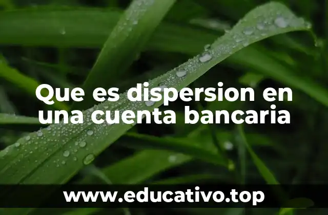 Que es dispersion en una cuenta bancaria