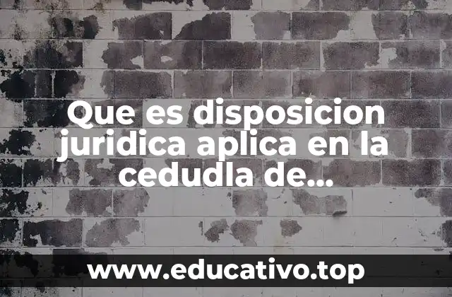 Que es disposicion juridica aplica en la cedudla de identificacion