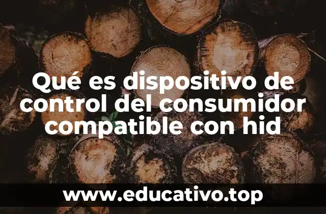 Qué es dispositivo de control del consumidor compatible con hid