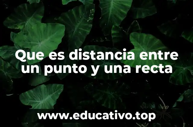Que es distancia entre un punto y una recta