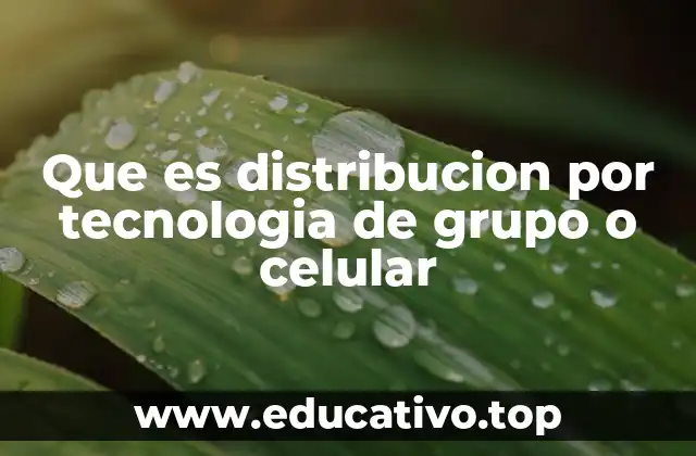 Que es distribucion por tecnologia de grupo o celular