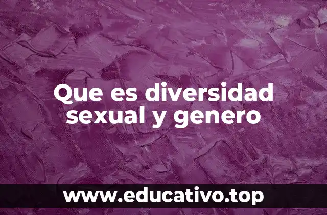 Que es diversidad sexual y genero