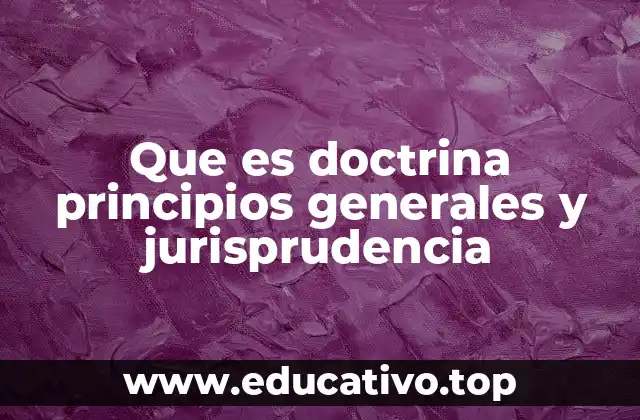Que es doctrina principios generales y jurisprudencia