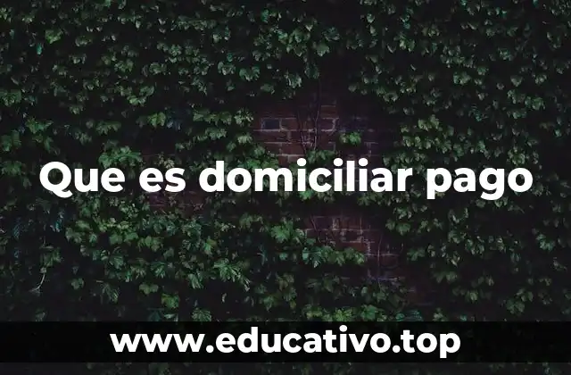 Que es domiciliar pago