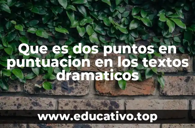 Que es dos puntos en puntuacion en los textos dramaticos