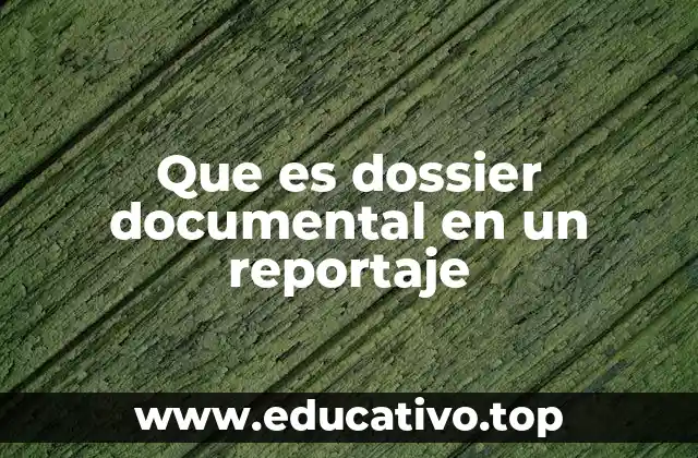 Que es dossier documental en un reportaje