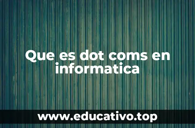 Que es dot coms en informatica