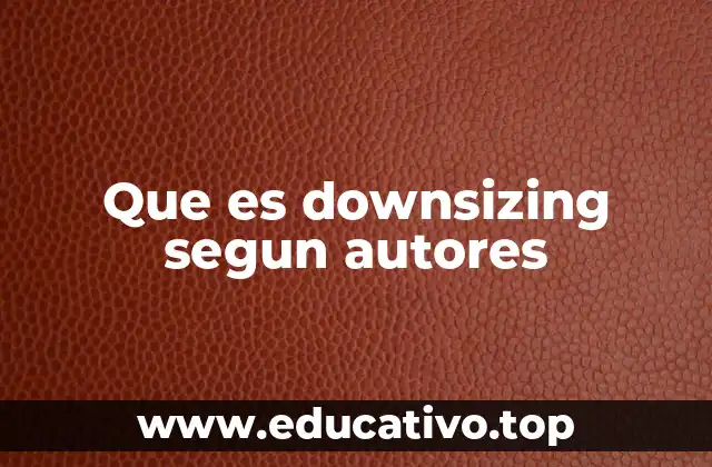 Que es downsizing segun autores