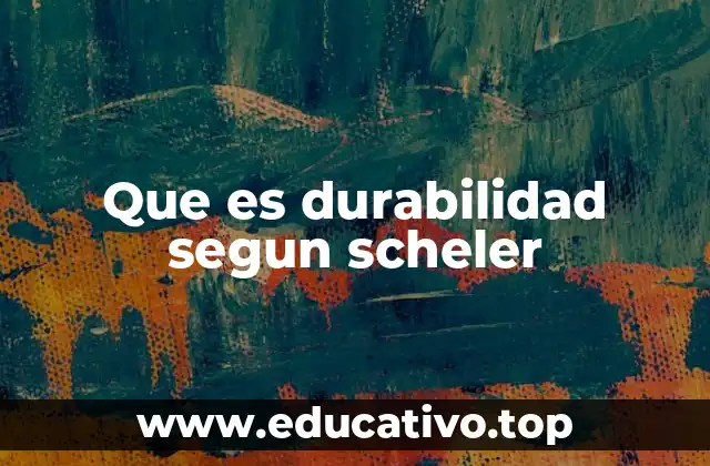 Que es durabilidad segun scheler
