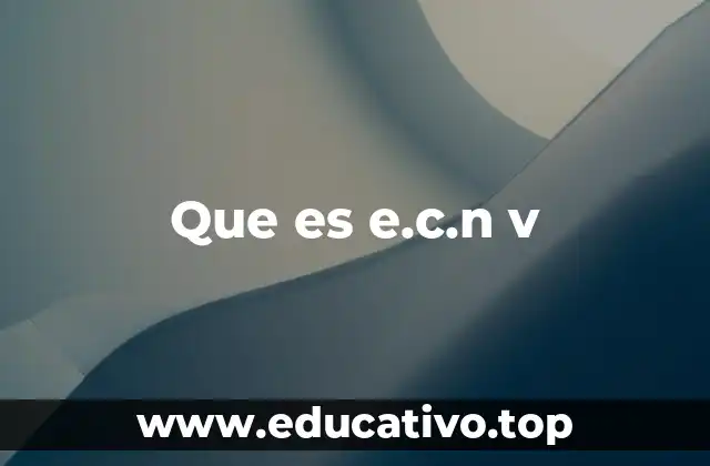 Que es e.c.n v