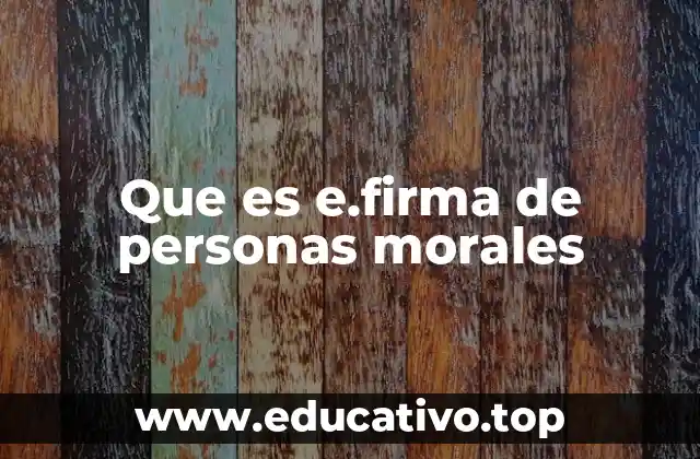 Que es e.firma de personas morales