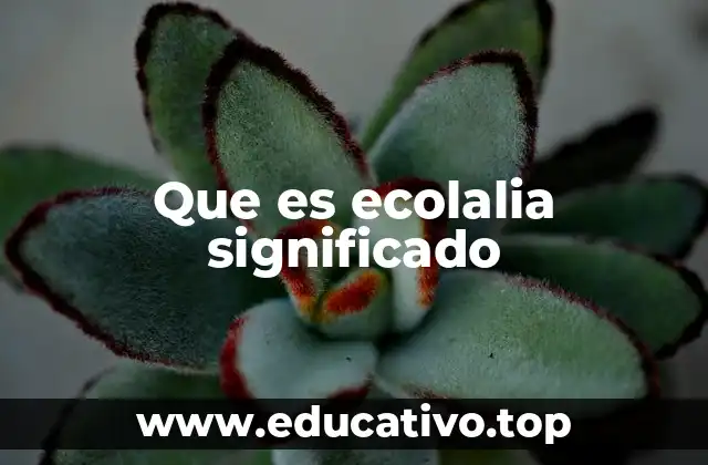 Que es ecolalia significado