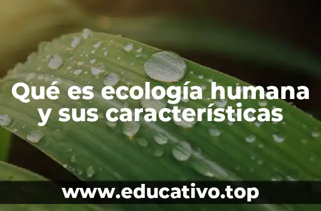 Qué es ecología humana y sus características